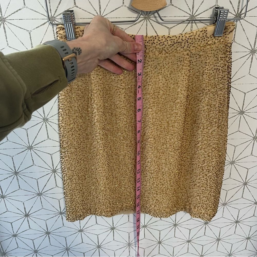 Vintage Gold Beaded Mini Skirt - Picture 5 of 8